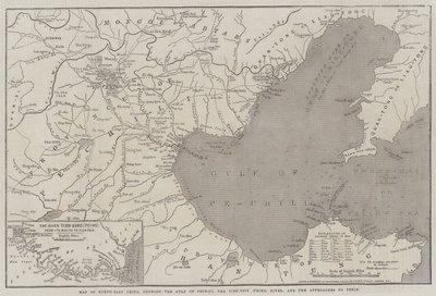 Map of North-East China, Showing the Gulf of Pechili, the Tien-Tsin (Peiho) River, and the Approaches to Pekin by John Dower